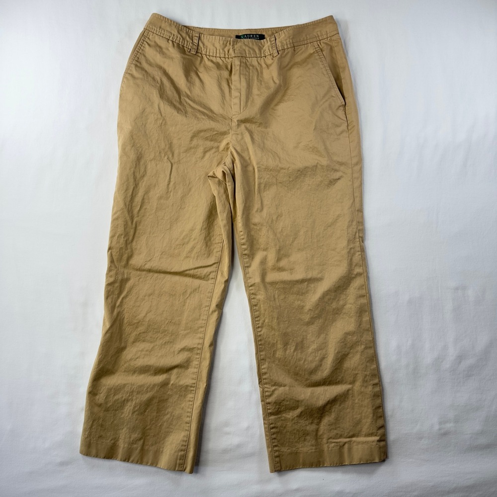 Lauren Ralph Lauren Pants Women's 6‎ Khaki Cropped Chino Cotton Summer